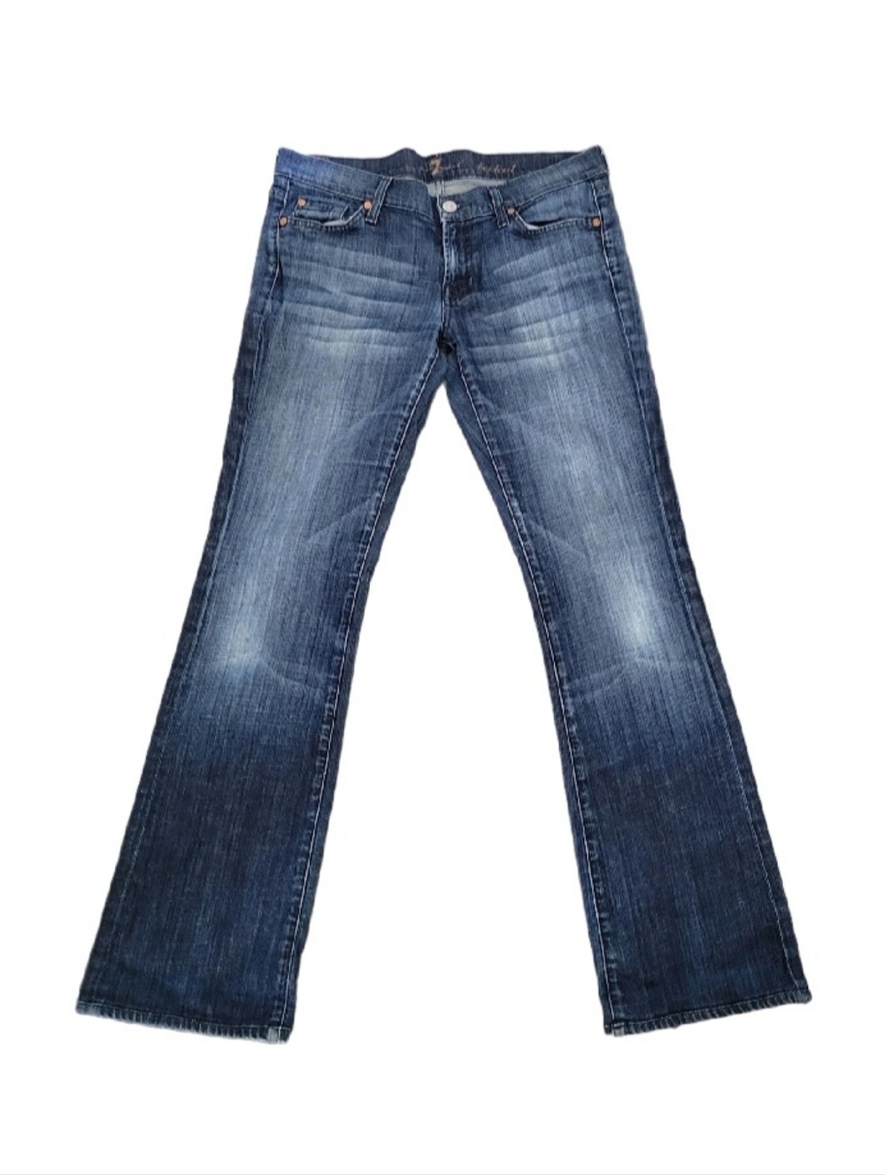 7 FOR ALL MANKIND Bootcut Blue Wash Jeans Womens Size 30 Y2K Stretch Denim
